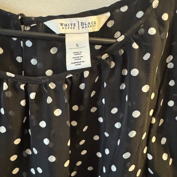 White House Black Market Polka Dot Sheer Blouse - Picture 3 of 3